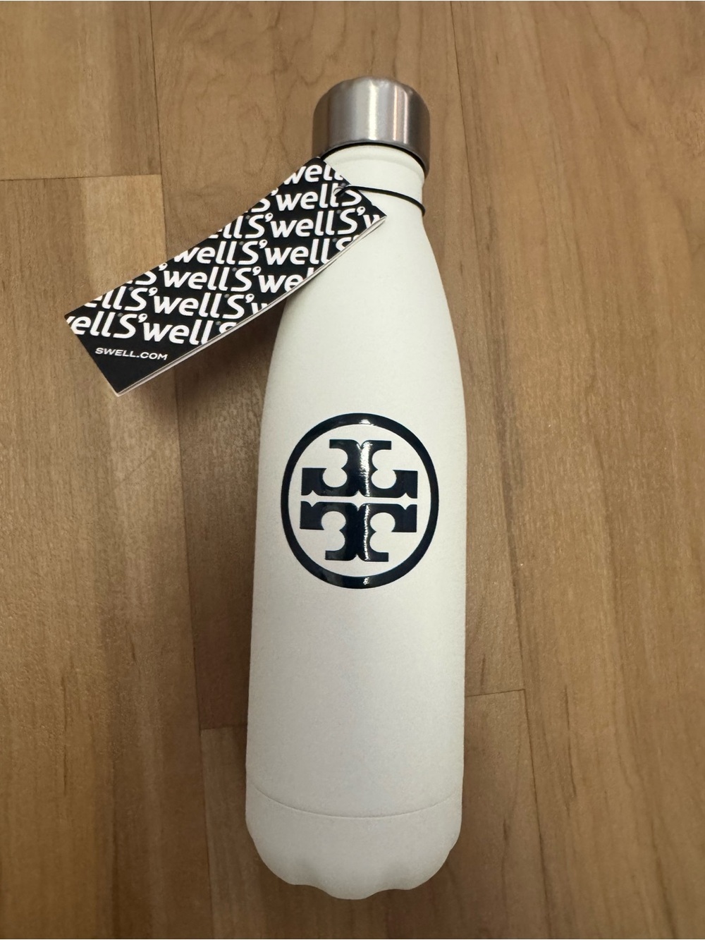 S'well White Insulated Bottle with Tory Burch Navy logo - NWT